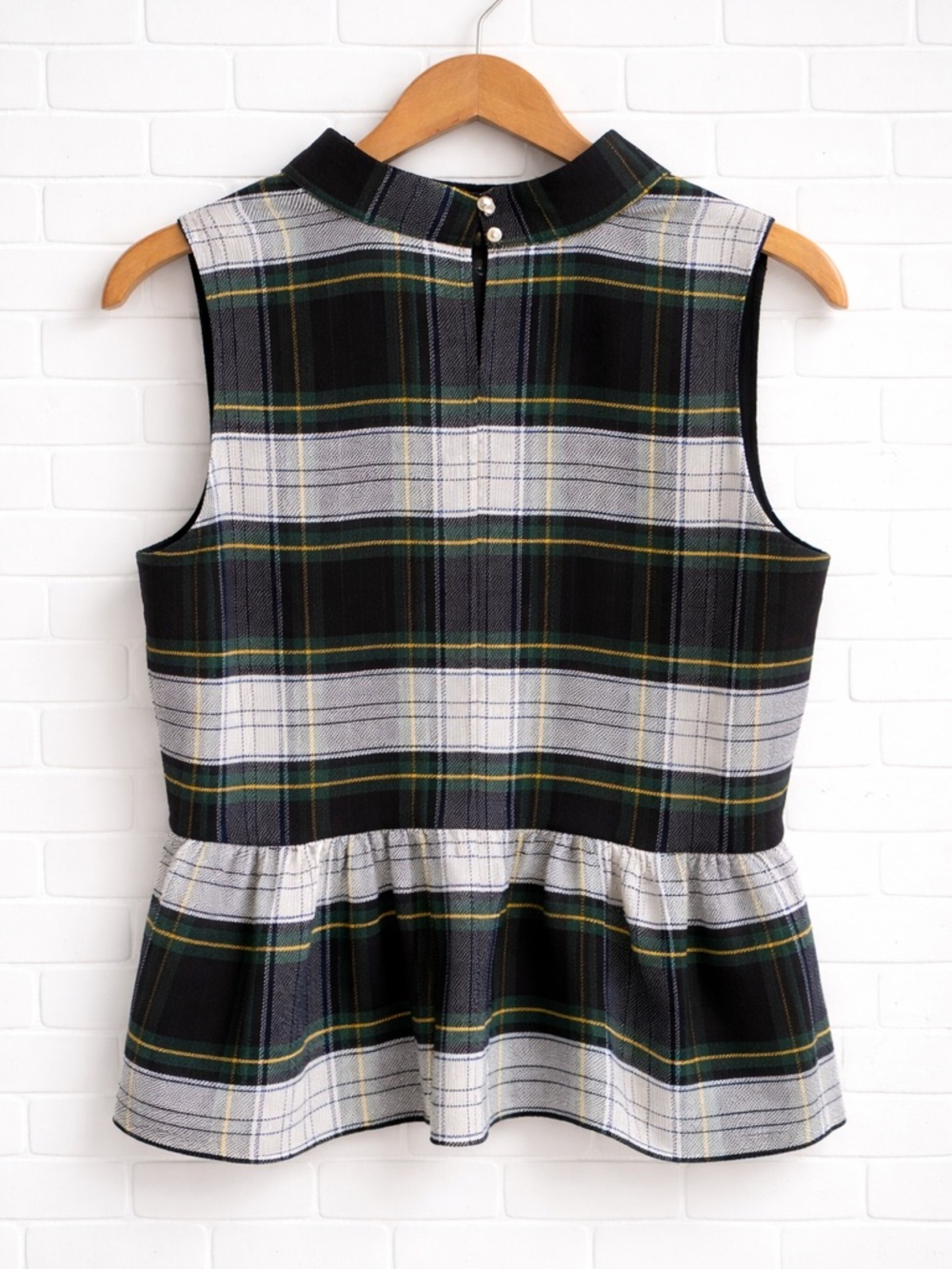 J.Crew Gilded Highland Tartan Peplum Top Plaid Sleeveless NWT Size Small - Picture 3 of 5